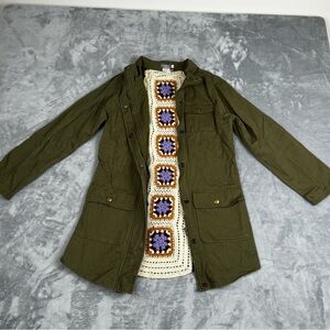 Earthbound Green Crochet Jacket Size S